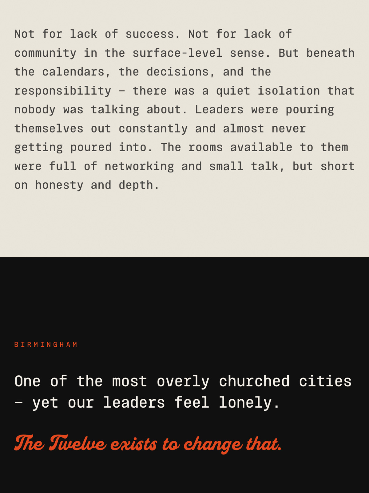 The Twelve — One of the most overly churched cities